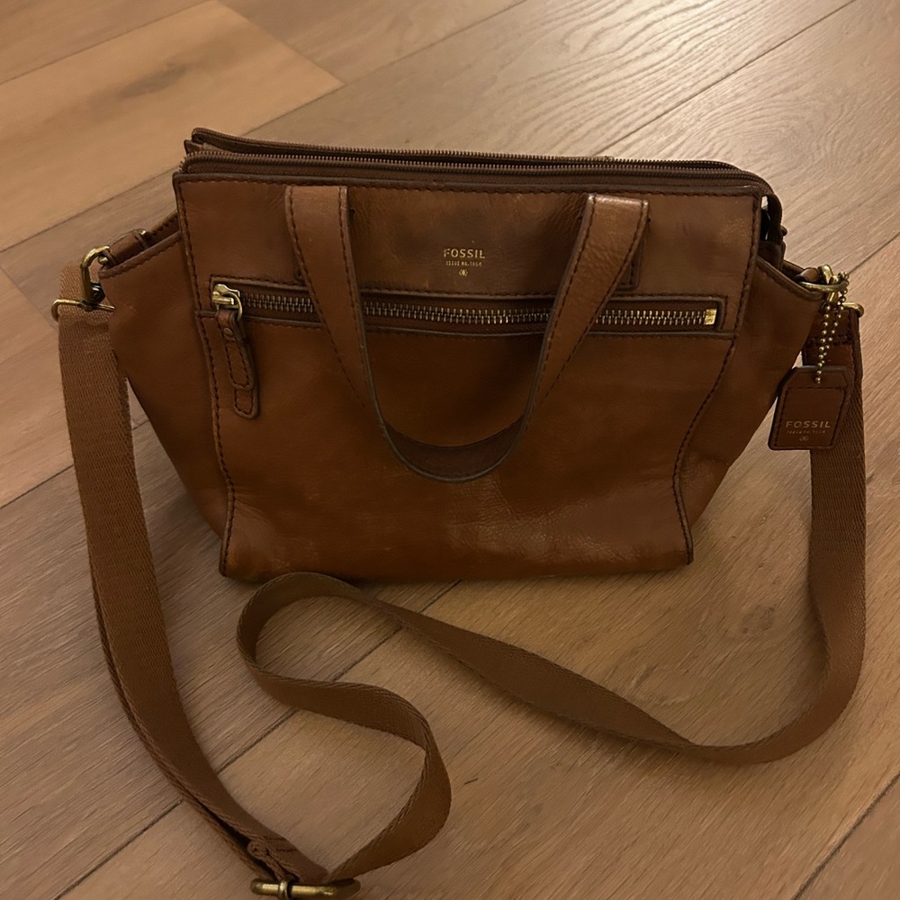 Fossil Brown Leather Shoulder Bag
